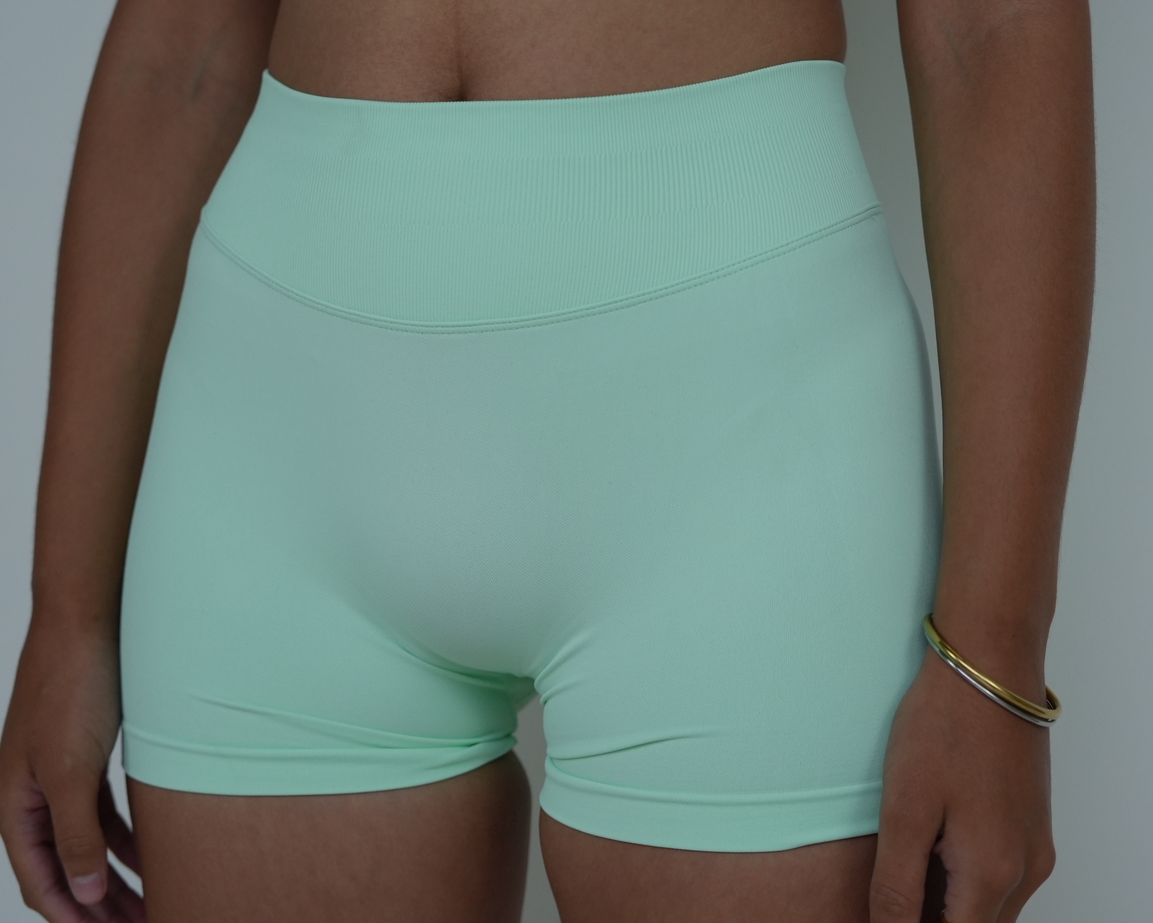 Scrunch Shorts - Mint Green