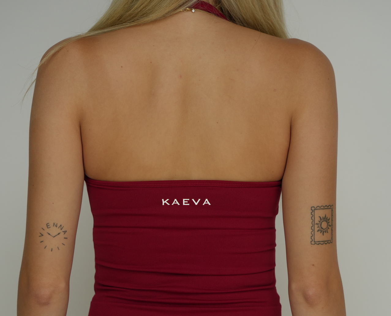 Sculpt Halter Tank - Wine Red